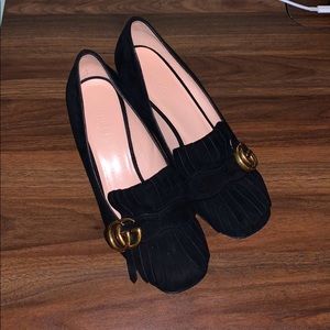 Gucci Women’s Marmont Suede Mid-Heel Pumps